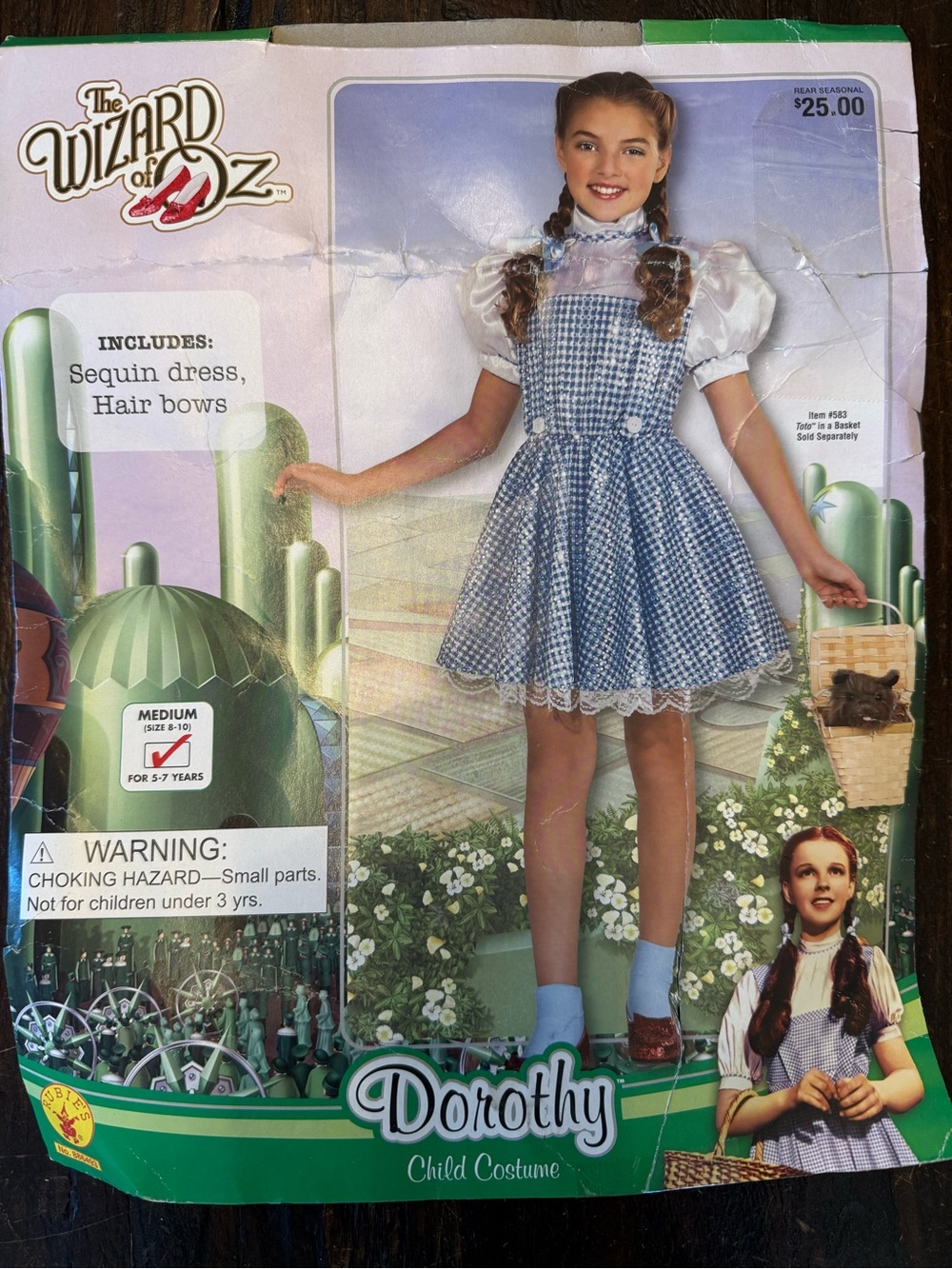 The Wizard of Oz Dorothy Child Costume Rubies M plus Wig!